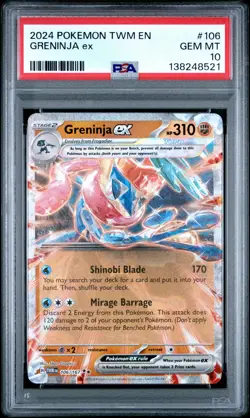 2024 POKEMON TWM EN-TWILIGHT MASQUERADE #106 GRENINJA EX PSA 10 - Image 1