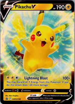 Pikachu V SWSH198 Black Star Promo Holo Pokemon TCG Card NM - Image 1