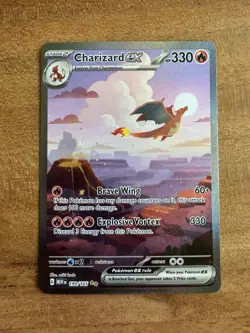 Pokemon TCG Charizard EX Scarlet & Violet 151 Card 199/165 Sir NM/M Condition - Image 1