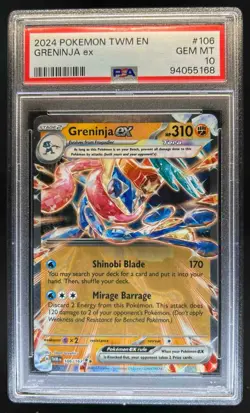 2024 Pokemon SV Twilight Masquerade TWM EN Greninja ex #106/167 PSA 10 - Image 1