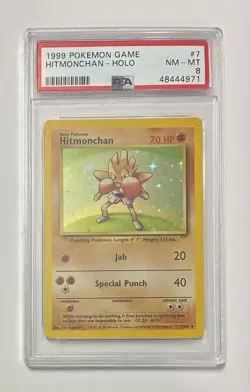 Hitmonchan 7/102 Holo Rare Pokemon 1999 Unlimited Base PSA 8 NM-MT - Image 1