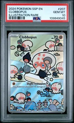 PSA 10 Clobbopus Illustration Rare 207/191 Surging Sparks Pokemon TCG - Image 1