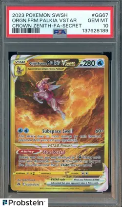 2023 Pokemon Crown Zenith GG67/GG70 Origin Forme Palkia Vstar Holo PSA 10 GEM MT - Image 1