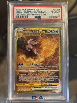 2023 Pokemon Origin Forme Palkia VSTAR Secret Rare GG67/GG70 Crown Zenith PSA 10 - Image 1