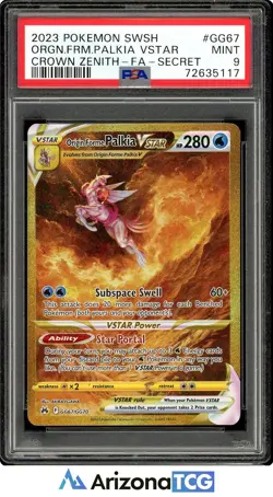 Pokemon 2023 Origin Forme Palkia VSTAR GG67/GG70 Full Art SR Crown Zenith PSA 9 - Image 1