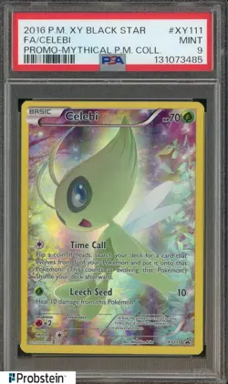 2016 Pokemon XY Black Star Promo Mythical PM Collection #XY111 FA Celebi PSA 9 - Image 1