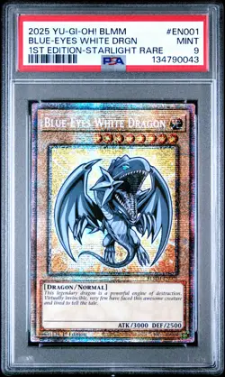 2025 YU-GI-OG! BLMM 1ST ED-STARLIGHT RARE #EN001 BLUE-EYES WHITE DRAGON PSA 9 - Image 1