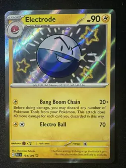 Electrode 134/091 Paldean Fates Baby Shiny Rare Holo Pokemon Card NM TCG (PAF) - Image 1
