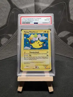 Flying Pikachu Holo PSA 8 Nm-Mt Rising Rivals Secret Rare 113/111 Pokemon Card - Image 1