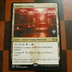 Mtg Xander's Lounge NM/M Promo Pack Streets of New Capenna Rare Land Card - Image 2