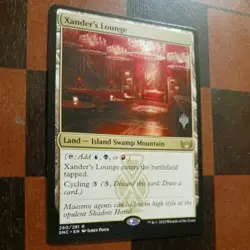 Mtg Xander's Lounge NM/M Promo Pack Streets of New Capenna Rare Land Card - Image 3