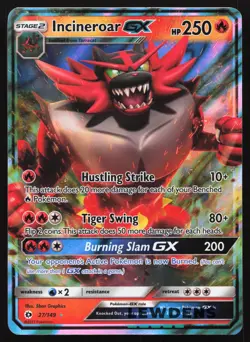 Incineroar GX - 27/149 - Ultra Rare - Sun & Moon Base Set - Pokemon Card - Image 1
