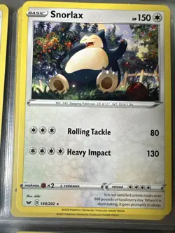 Pokemon TCG Snorlax Non Holo Rare Card 140/202 Sword & Shield - Image 1