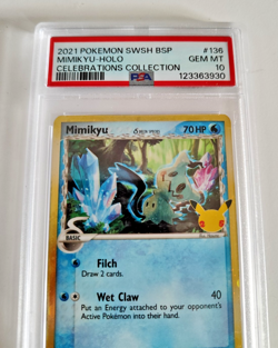2021 POKEMON SWSH BLACK STAR PROMO #136 MIMIKYU-HOLO CELEBRATIONS PSA 10 - Image 2