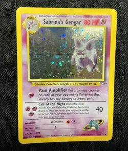 Pokemon Gengar Holo Gym Heroes Card Swirl 14/132 Sabrina's Gengar NM/LP Cond. - Image 1