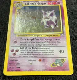 Pokemon Gengar Holo Gym Heroes Card Swirl 14/132 Sabrina's Gengar NM/LP Cond. - Image 2