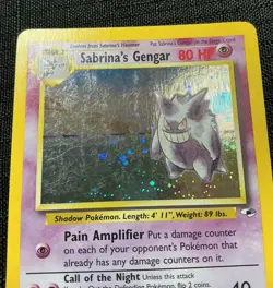 Pokemon Gengar Holo Gym Heroes Card Swirl 14/132 Sabrina's Gengar NM/LP Cond. - Image 3