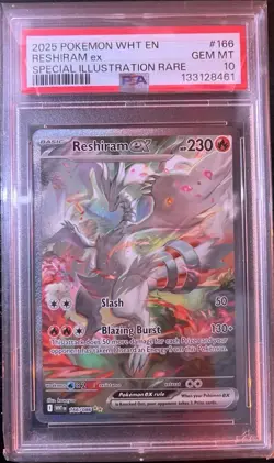 Pokemon TCG Reshiram EX White Flare Psa10 Card 166/086 Sir - Image 1