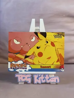 1999 Topps Pokemon - Teamwork - #54 - Non-Holo - Pikachu's Vacation TCGKITTEN - Image 1