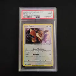 2020 POKEMON SWSH BLACK STAR PROMO 042 EEVEE-HOLO THREE BLISTERS PACK - PSA 9 - Image 1