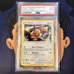 PSA 9 MINT 2021 Pokemon Chilling Reign EEVEE #118 BSP Blister Promo Holo - Image 2
