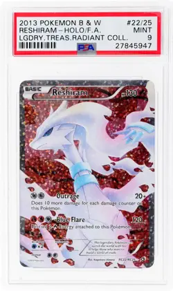PSA 9 2013 Pokemon Legendary Treasures #RC22 RESHIRAM Holo FA Radiant Collection - Image 1