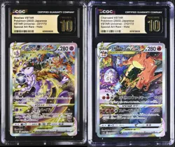 CGC 10 PRISTINE Charizard 212 & Mewtwo 221 SAR VSTAR Universe Japanese Pokemon - Image 1
