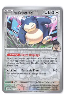 Pokemon Hop's Snorlax 117/159 SV09: Journey Together NM Reverse Holo - Image 1