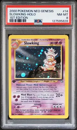 Slowking Holo 1st Edition PSA 8 2000 Pokemon Neo Genesis 1st Edition #14 - Image 1