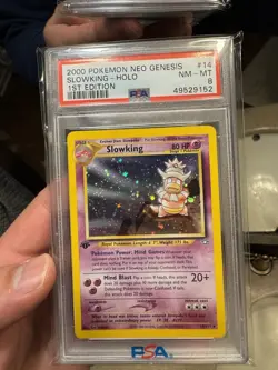 Pokemon TCG Slowking Neo Genesis 1st Edition Holo Card 14/111 PSA 8 - Image 1