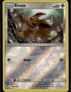Eevee (49) Common Hidden Fates 49/68 Colorless Reverse Holo Pokemon Card - Image 1