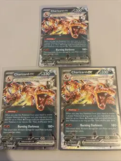 Pokemon TCG Charizard Ex 125/197 Double Rare Obsidian Flames Bundle x3 - NM - Image 1