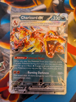 Pokemon TCG card Charizard ex, Obsidian Flames, Double rare, 125/197 - Image 1