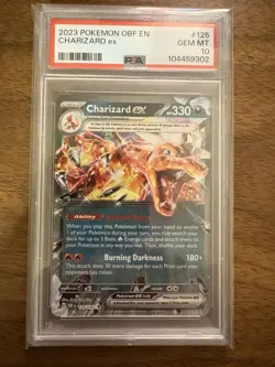 Pokemon TCG Charizard EX Obsidian Flames Double Rare Card 125/197 PSA 10 Gem MT - Image 1