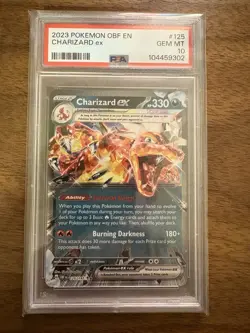 Pokemon TCG Charizard EX Obsidian Flames Double Rare Card 125/197 PSA 10 Gem MT - Image 2
