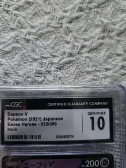 Pokemon tcg Espeon V 035/069 S6a: Eevee Heroes Holo (Japanese) - CGC Gem Mint 10 - Image 2