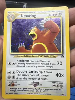 Pokemon Ursaring 15/75 Neo Discovery Holo - HEAVY PLAY - Image 4