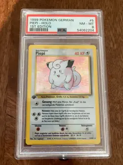 Clefairy-Holo 1st Edition Pokemon German PSA NM-MT 8 “Piepi” - Image 1