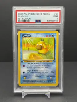 2000 POKEMON FOSSIL PORTUGUESE 1ST EDITION #53/62 PSYDUCK PSA 9 *POP 2*!!!! - Image 1