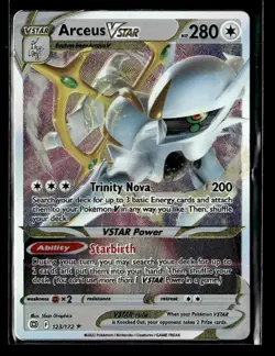 SWSH09: Brilliant Stars Arceus VSTAR Metal Card Ultra Rare #123/172 NM - Image 1