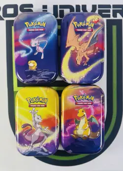 Pokemon TCG Kanto Power Mini Tins - Art Set 4 Mini Tins - Empty - Charizard Mew - Image 1