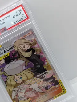 2019 POKEMON SUN & MOON COSMIC ECLIPSE #228 FULL ART/CYNTHIA & CAITLIN PSA 10 - Image 5