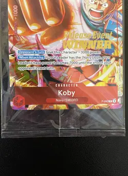 One Piece TCG P-092 Koby Pre Release Winner Card Promo English Card - SEALED - Image 3