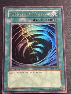 Mystical Space Typhoon MRL-047 1st Edition Yu-Gi-Oh Card Ultra Rare Played HP - Image 1