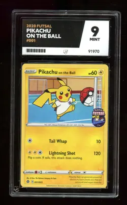 Pikachu On The Ball Ace 9 2020 Futsal Promo #001 Pokemon ref 340 - Image 1