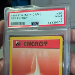 1999 POKEMON GAME BASE SET UNLIMITED 98 FIRE ENERGY PSA 9 MINT - Image 3