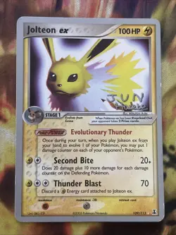 Pokemon TCG Jolteon ex 109/113 Delta Species 2007 World Championships Rare - MP - Image 1
