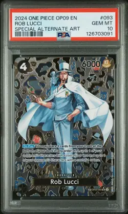 PSA 10 2024 ONE PIECE OP09-EMPERORS IN THE NEW WORLD Rob Lucci #093 SP ALT-ART - Image 1