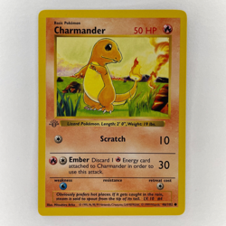 MISPRINT CHARMANDER 46/102 GREY STAMP ERROR BASE SET 1ST EDITION NM POKEMON - Image 1