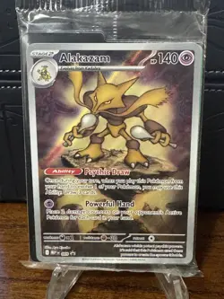 *Sealed* Pokemon TCG Mega Evolution Black Star Promo Alakazam 009 Full Art NM - Image 1